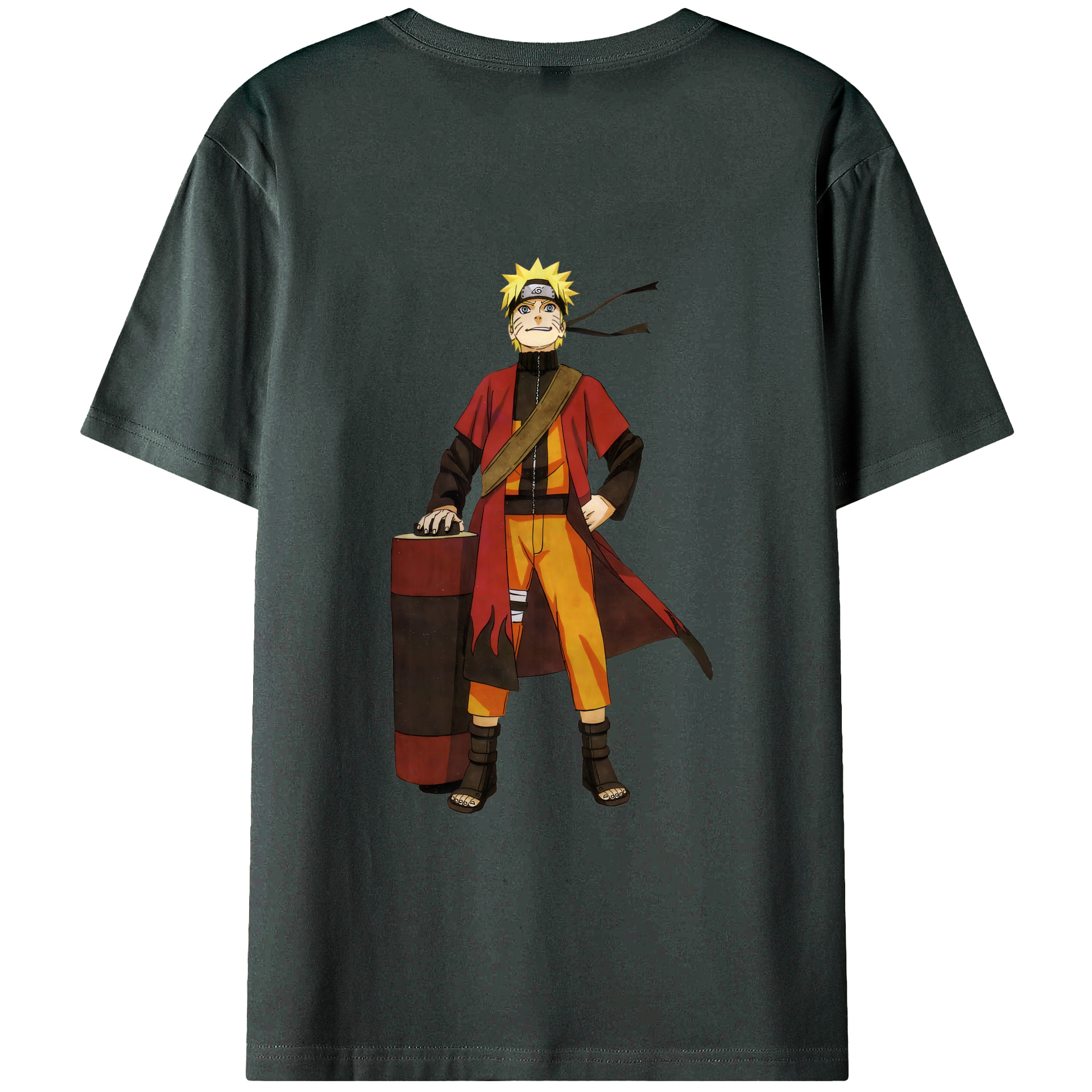 （画像用） NARUTO -ナルト- うずまき ナルト Uzumaki Naruto 綿100％ メンズ半袖Tシャツ（バックプリント） 通気性